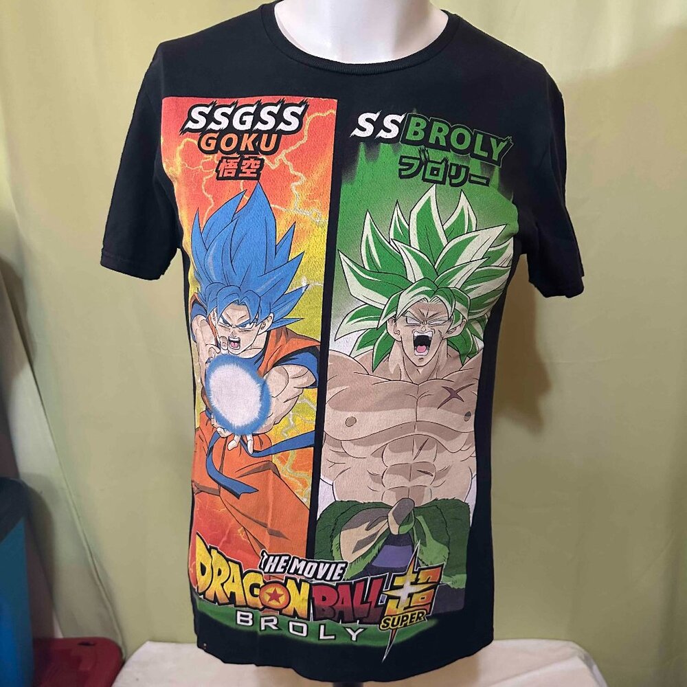 Dragon Ball Super The Movie Goku Broly Men's Black T Shirt Size Small Toei Anima